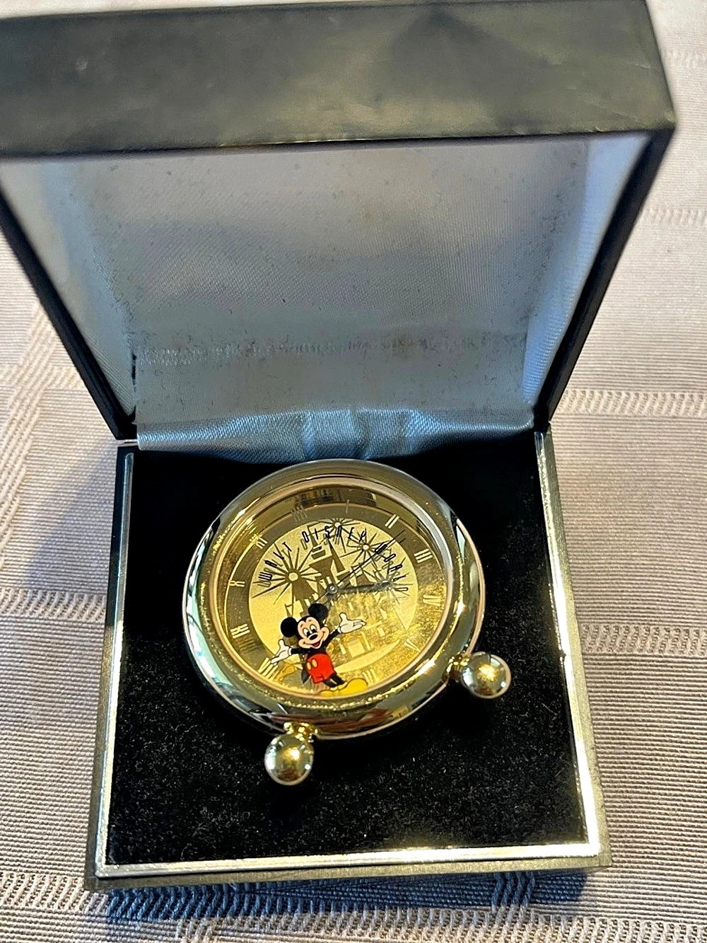 Vintage Disney Time Works Miniature Collectible Desk/Mantle Clock